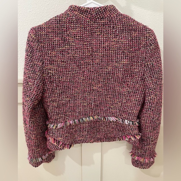 Karen Millen Pink Fringe Tweed Blazer Jacket - Picture 11 of 16